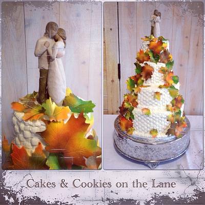 Fall Leaves Wedding Cake - Cake by Kathy Kmonk