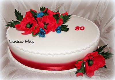 Cake with Poppy flower - Cake by Lenka