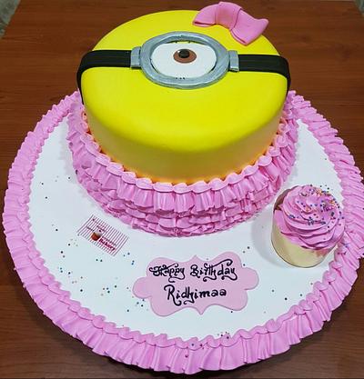 Pink Minion  - Cake by Michelle's Sweet Temptation