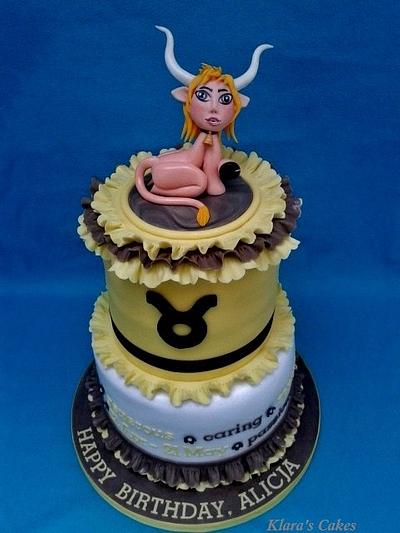 Zodiac Sign - Taurus Cake - Cake by Klaras Cakes
