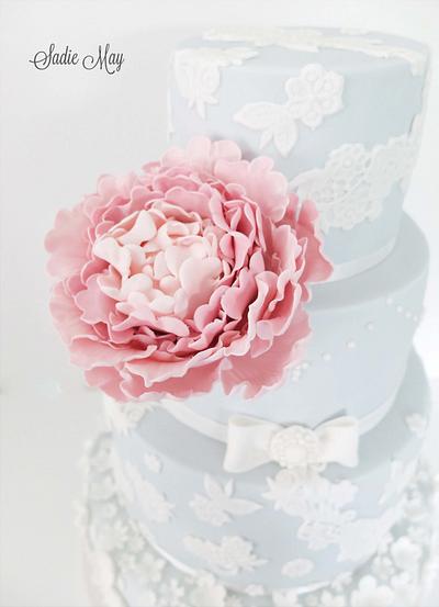 something blue wedding cake  - Cake by Sharon, Sadie May Cakes 
