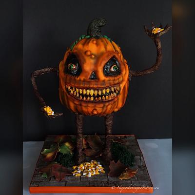 Zombie Pumpkin Cake - Cake by Cake'D By Niqua