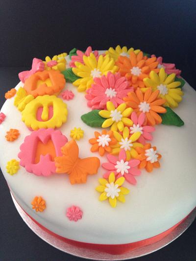 Cheerful Cake Mums Birthday - Cake by Ollipops Cakes