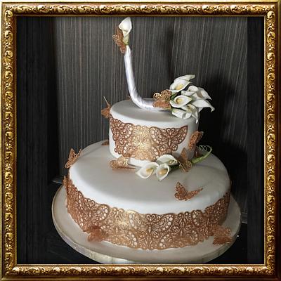 Calla lilies and buterfly wedding cake - Cake by 59 sweets