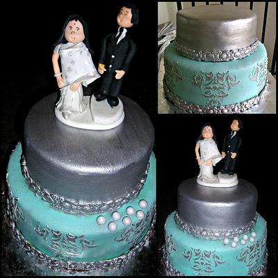 silver cake for a 25th wedding anniversary - Cake by Ms.K Cupcakes