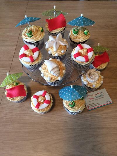 Seaside themed cupcakes - Cake by Dee...licious!! Cakes and cupcakes for all occasions 