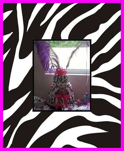 Pink and Zebra baby shower - Cake by Diane