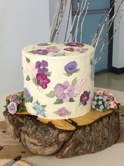 Painted Buttercream wedding cake - Cake by Sweet Art Cakes