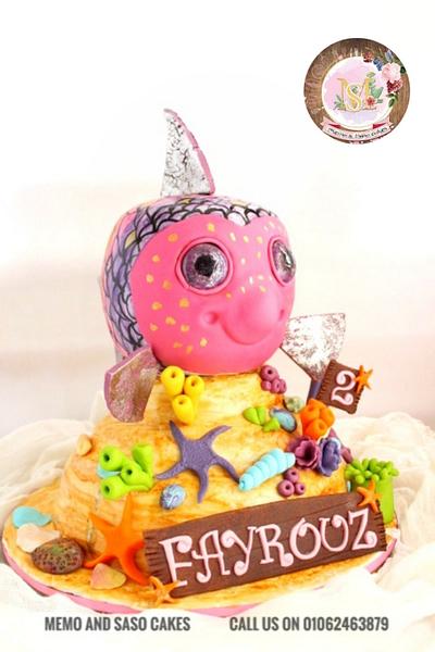 Rainbow birthday fish 🐠 - Cake by Mero Wageeh