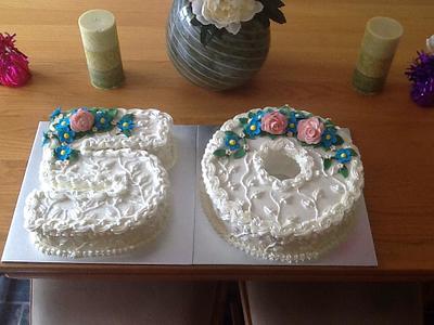 flowered 50 cake - Cake by joe duff