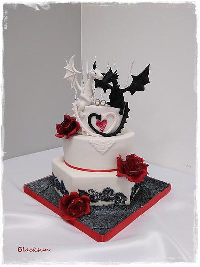 Dragons wedding - Cake by Zuzana Kmecova