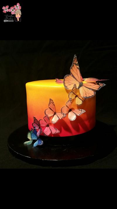 Butterfly Sunset - Cake by Shanita 