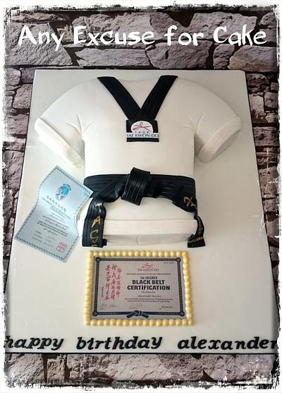 Taekwondo black belt  - Cake by Any Excuse for Cake