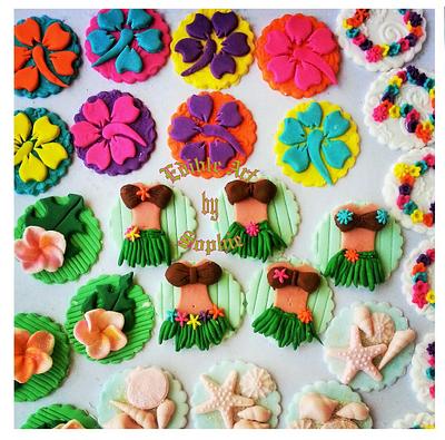 Hawaiian Inspired cup cake toppers - Cake by sophia haniff