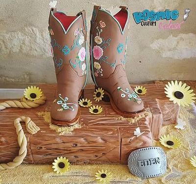 Texas Cowgirl Boots - Cake by Kosmic Custom Cakes