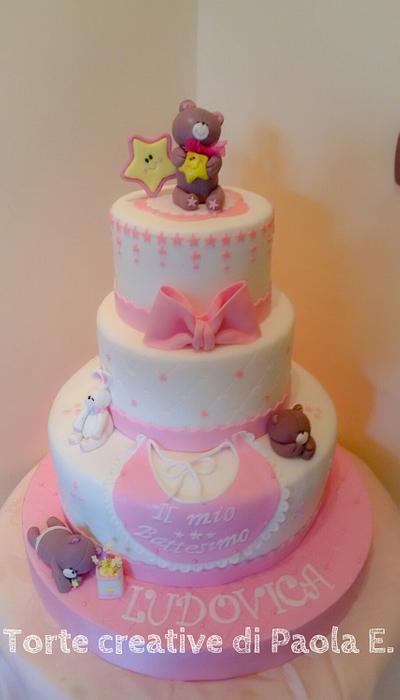 baptism cake (torta battesimo con orsetti) - Cake by Paola Esposito
