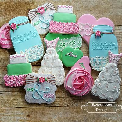 Shabby Chic Wedding Cookies - Cake by Shannon @ Kitchen Witch Chronicles 