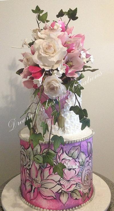 Roses and Magnolias - Cake by dreamcakes4512