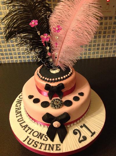 Pink & black cake - Cake by Mrs BonBon
