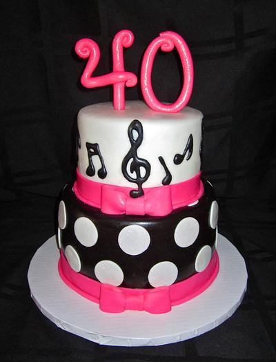 Girly 40th Birthday Cake - Cake by Cuteology Cakes 