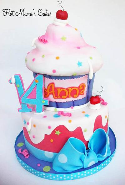 Anna's Giant Cupcake! - Cake by Hot Mama's Cakes