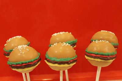 hamburger cakepops - Cake by carolyn chapparo