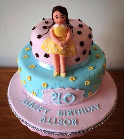 Girlie 40th Birthday Cake - Cake by Marguerite Savage