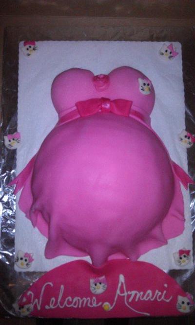 Pregnant Belly- Hello Kitty  - Cake by lolobeauty