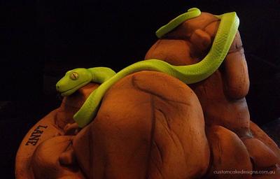 Green Tree Snake Cake - Cake by Custom Cake Designs