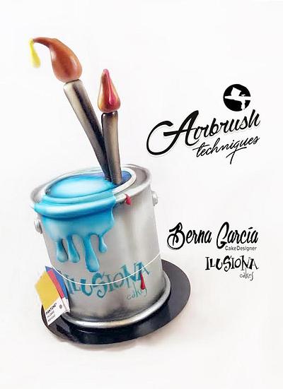 Airbrush Paint Can - Cake by Berna García / Ilusiona Cakes