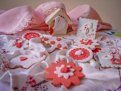 White and red cookies - Cake by Mariya Georgieva