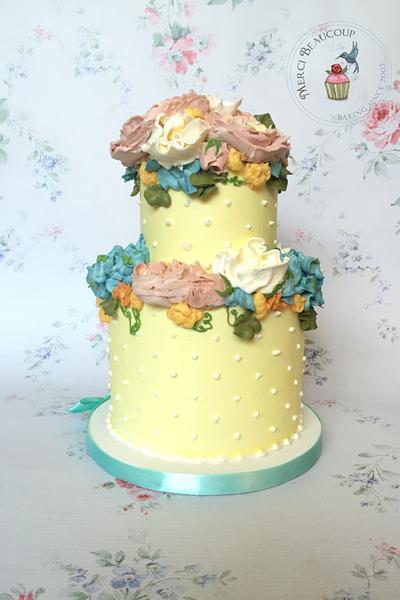 Fantasy Floral Buttercream  - Cake by Reva Alexander-Hawk