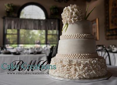 Hydrangea Ruffle Wedding Cake - Cake by RMCCakeCreations