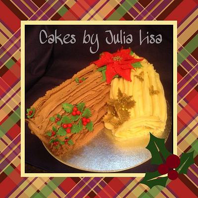 Milk & White Chocolate Yule log - Cake by Cakes by Julia Lisa