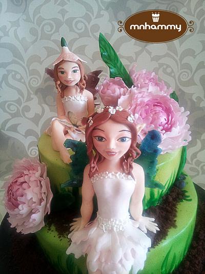 Peony Fairies - Cake by Mnhammy by Sofia Salvador