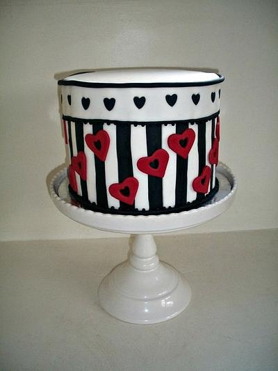 Hearts and Stripes - Cake by sarahf