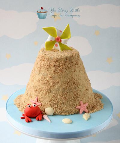 Sandcastle Smash Cake - Cake by Amanda’s Little Cake Boutique