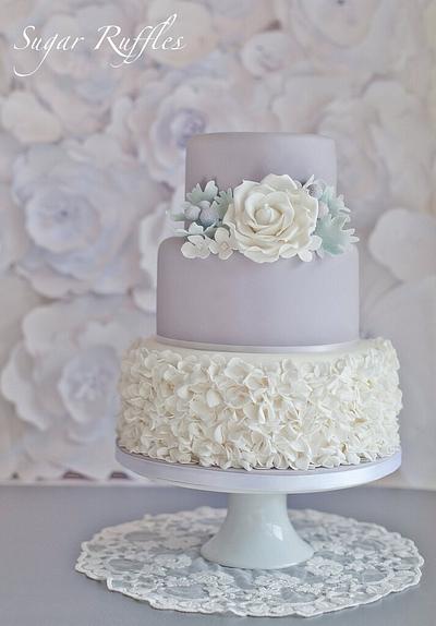 Dove Grey Wedding Cake - Cake by Sugar Ruffles