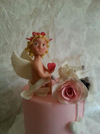angel with flowers! cake topper  - Cake by Simona