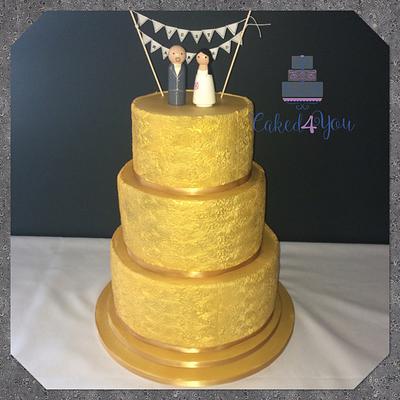 Gold wedding cake - Cake by Clare Caked4you