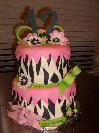 Zebra Birthday - Cake by Pamela