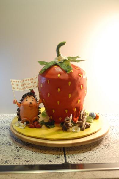 strawberry Birthdaycake - Cake by Aurelia'sTartArt