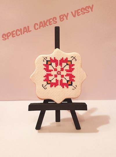 Bulgarian embroidery cookie - Cake by Vesi