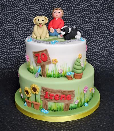 Garden and Dog Lover's Cake - Cake by Pam 