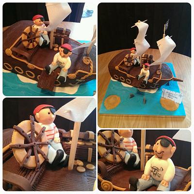 Pirate Ship Birthday Cake - Cake by Sarah's Crafty Cakes