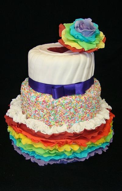 Rainbow Rose cake - Cake by RainbowBakes