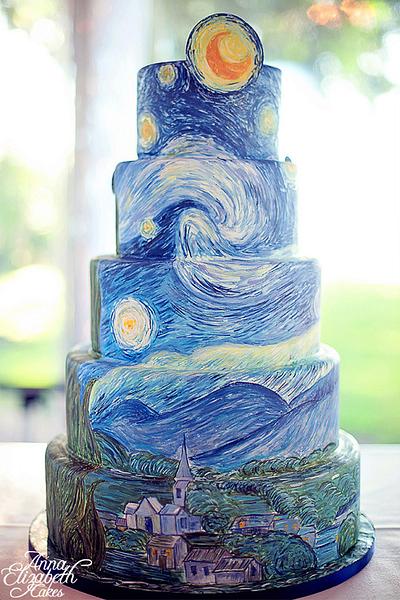 Starry Night - Cake by Anna Elizabeth Cakes