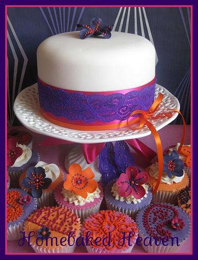 Henna-inspired cupcake tower - Cake by Amanda Earl Cake Design