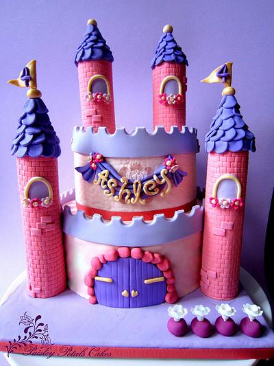 Pink Castle Cake - Cake by Paisley Petals Cakes