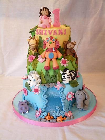 PERSONALISED JUNGLE THEMED CAKE  - Cake by Grace's Party Cakes